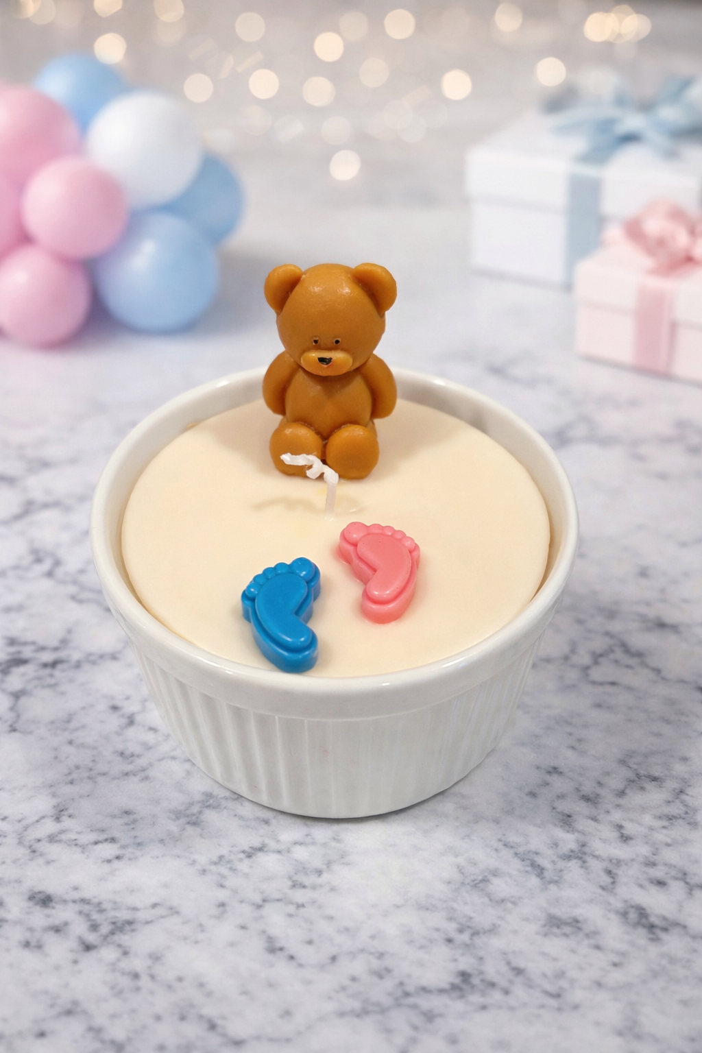 🧸✨ Gender Reveal Teddy Candle ✨🍼